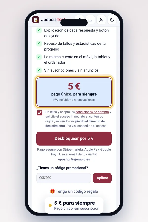 Pantalla de desbloqueo por 5 euros